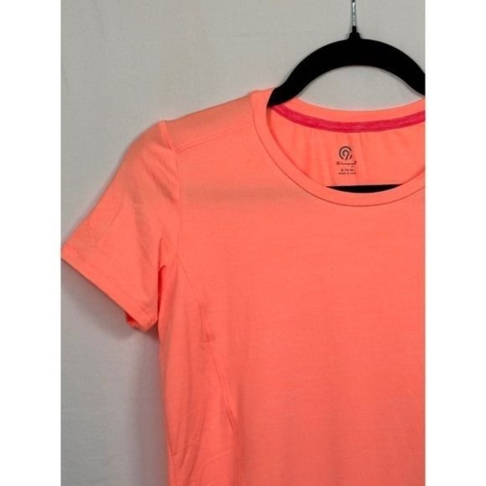 Athleisure Workout Champion C9 Neon Coral Pink Activewear Running Tee Womens XL